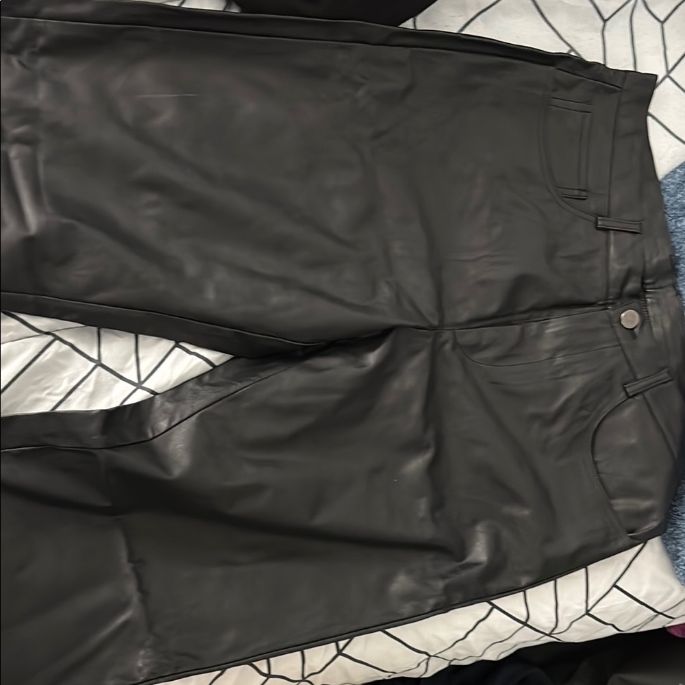 Black Faux Leather Pants